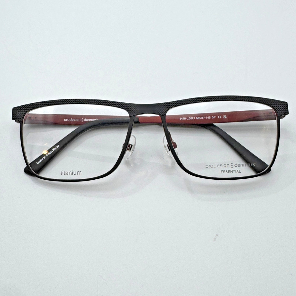 Prodesign Denmark Eyeglasses Frames 1449 c.6021 Matte Black Rectangle 58-17-145